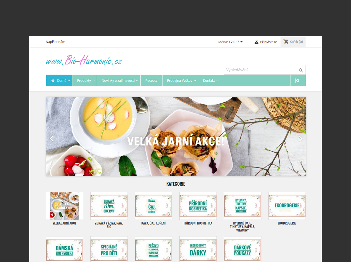 Historická e-shopová realizace Bio Harmonie