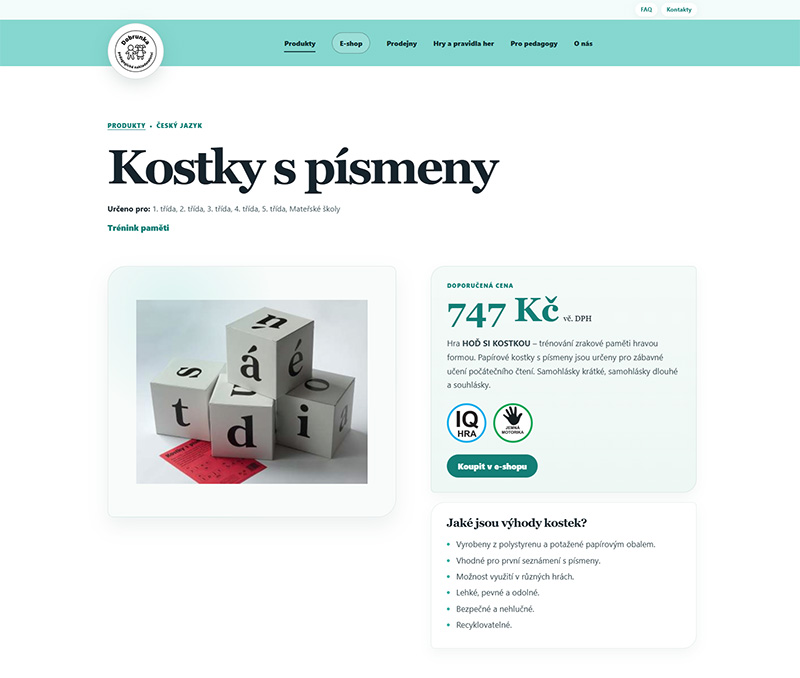 Ukázka webu Dobrunka návrh