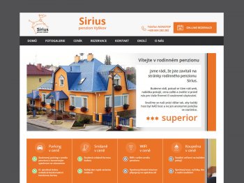 Webdesign pro penzion Sirius ve Vyškově